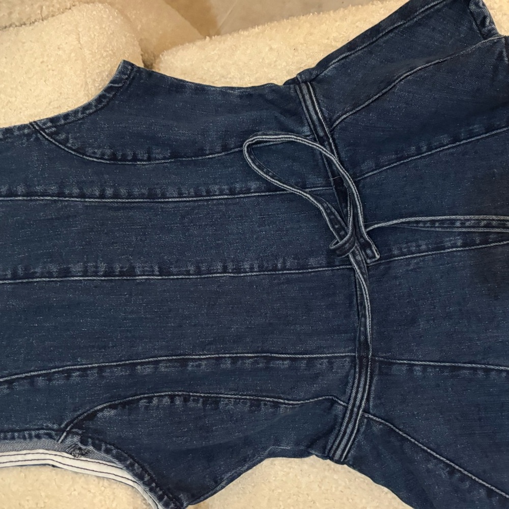 River Island Dark Blue Denim Top - Picture 8 of 11